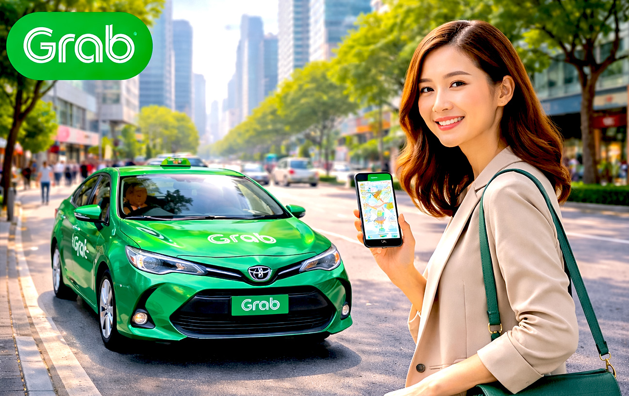Grab 叫車示意圖