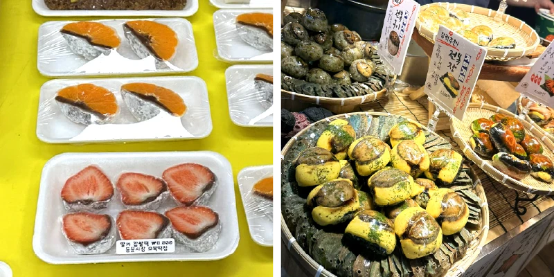 橘子大福、草莓大福、鮑魚飯糰
